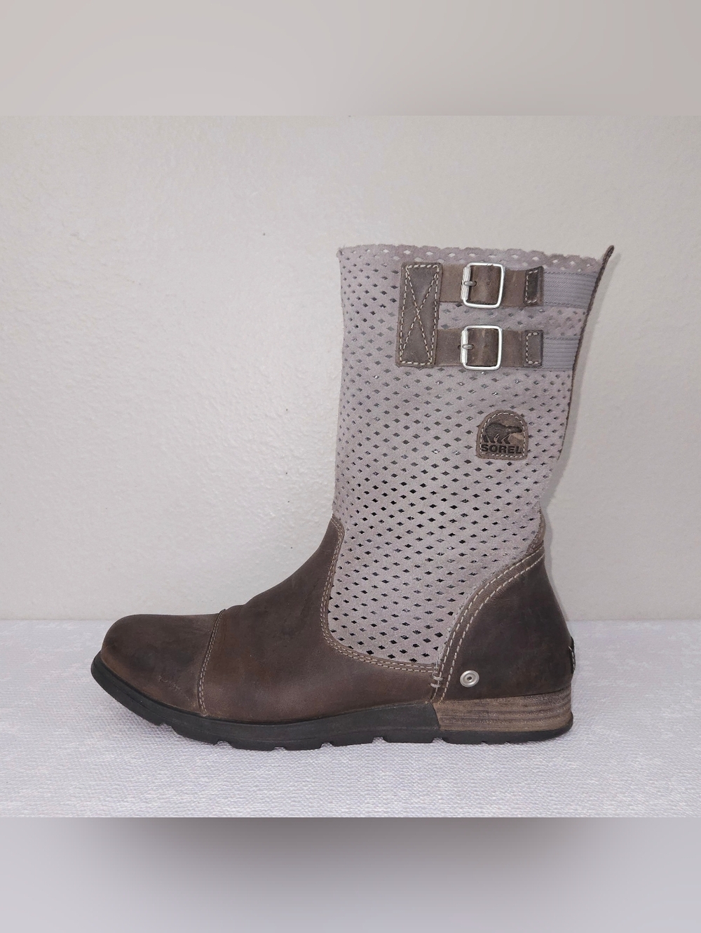 SOREL Major Pull On Perforated Suede Leather Boots US 12
